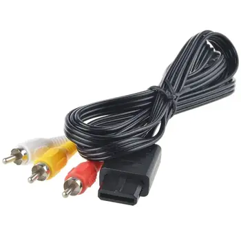 

3rca 1.8m 6FT AV TV RCA Video Cord Cable For Game cube/for SNES GameCube/for Nintendo for N64 64 Game Cable 5KG 92 pcs/lot