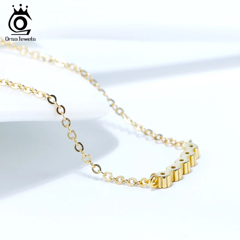 ORSA JEWELS подлинное 925 ожерелье с подвеской в виде цветка из стерлингового серебра AAAA Циркон простое милое ожерелье Настоящее ювелирное изделие SN181