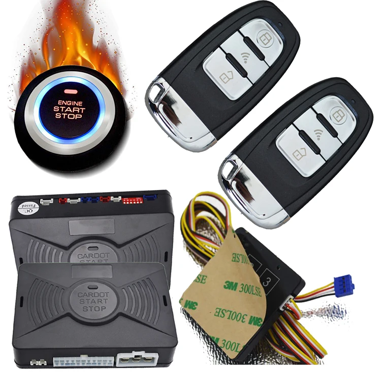 cardot Smart Car Alarm hopping code car security system auto lock or unlock Passive keyless entry push button start stop