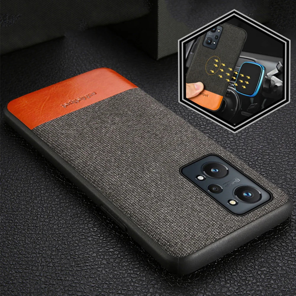 Чехол-накладка для Realme 8 Pro GT Neo 2 Master Explorer Narzo 30 7 Q3 PRO C21 OPPO Reno 5 6 Find X2 X3 кожа холст |