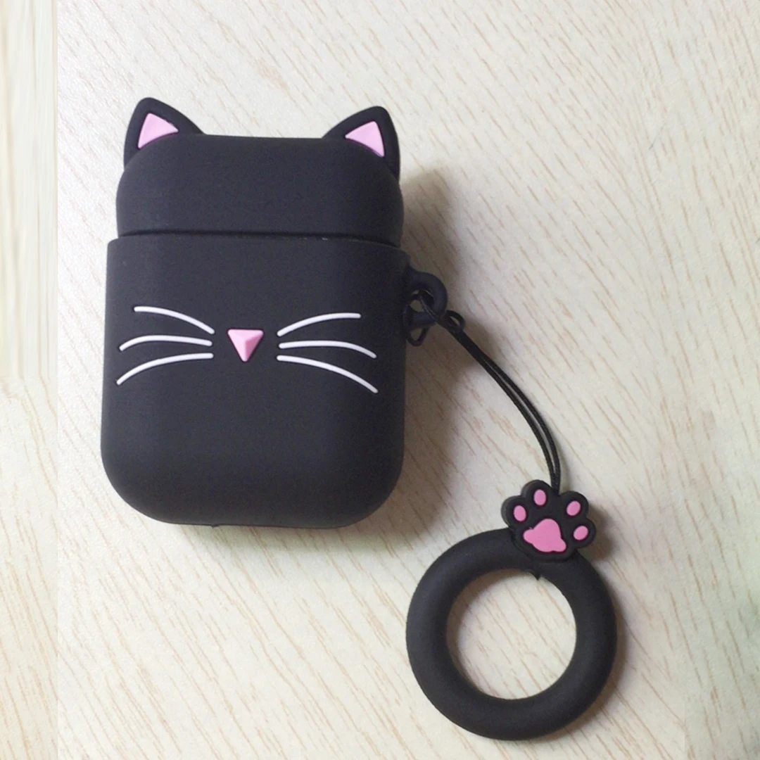 B1 Чехол для airpods с милым котом из мультфильма, защитный чехол с милым ремешком, силиконовый чехол для air pods 2, беспроводной чехол для наушников - Цвет: B1