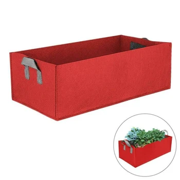 

Grow Bags Non-Woven Fabric Raised Garden Bed Square Garden Flower Grow Bag Vegetable Planting Rectangle Planting Container Pot