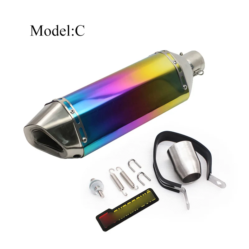 460mm Universal Motorcycle Exhaust Muffler Pipe 51MM Diameter Exhaust Silencer Muffler Tube Pipe With Removable DB Killer Slip