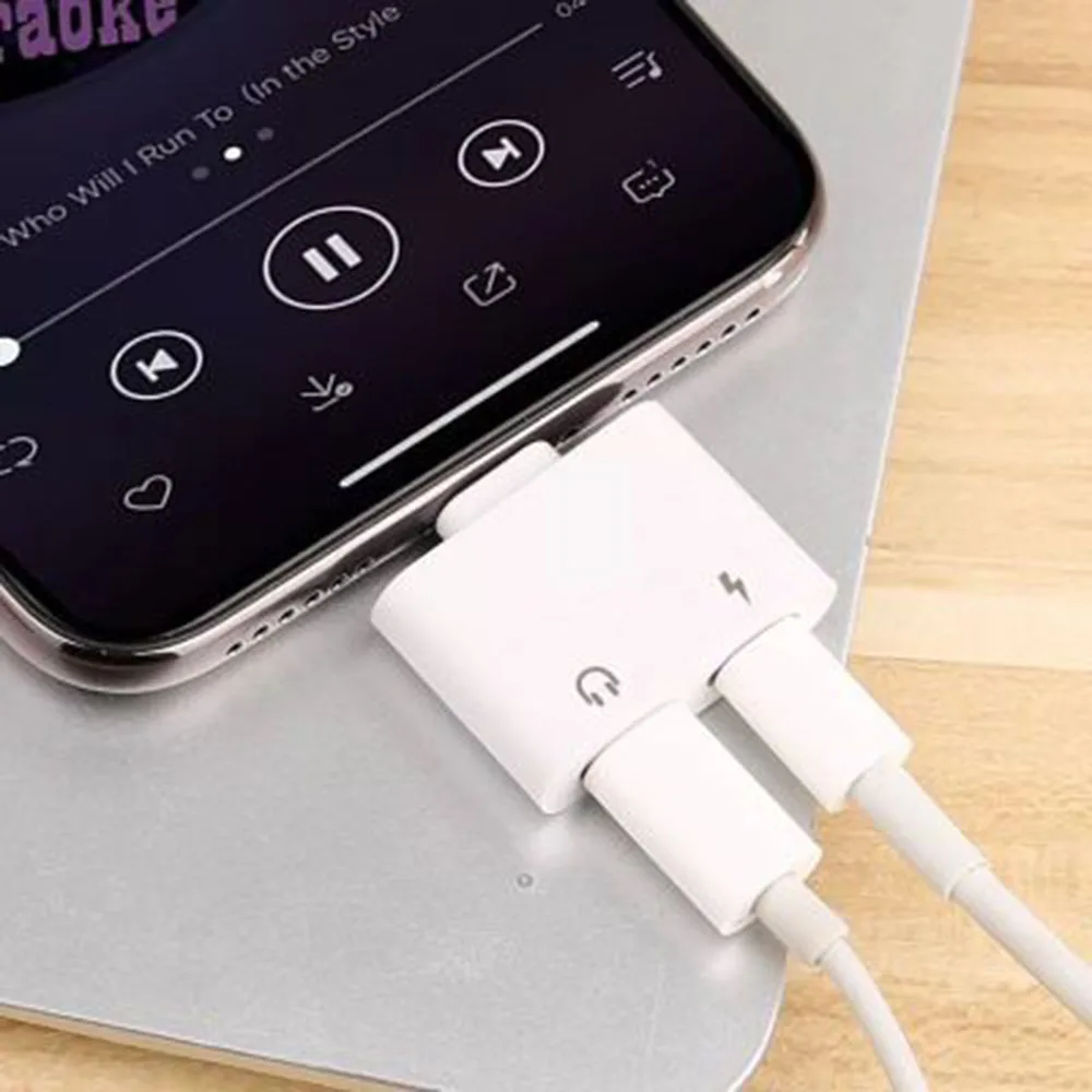 30 шт./лот двойное освещение для адаптер для iPhone 7 8 адаптер для наушников прослушивание песен зарядка вызова