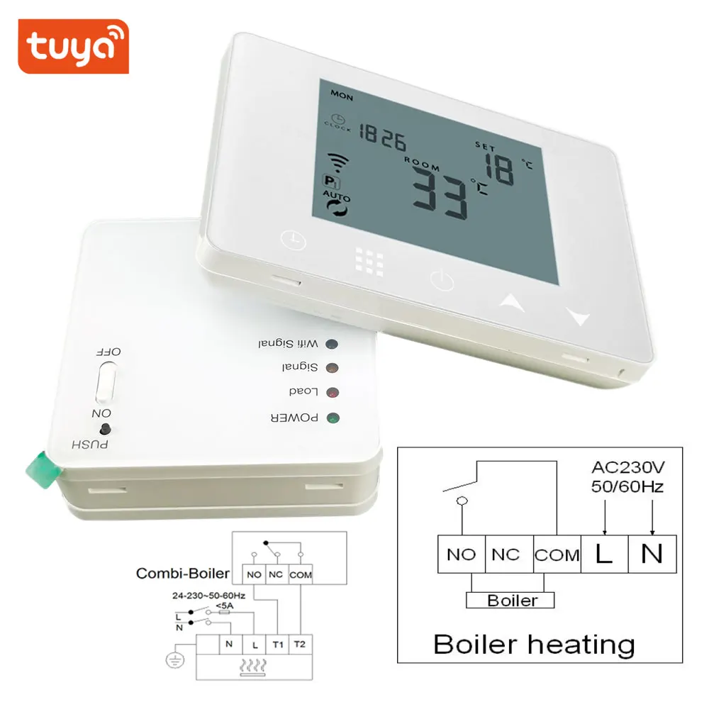 Termostato Inteligente Inalámbrico Para Caldera De Gas - Programable 5+2/6+1, Control Remoto, Sin WiFi