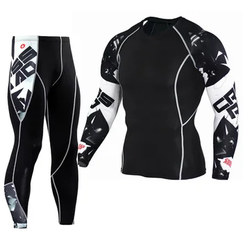 

Winter Thermal underwear Sets Men long johns base layer Compression slim joggers sports underwear Men's full suit tracksuit