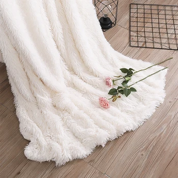 

Soft Faux Fur Fluffy Throw Blanket Long Shaggy Warm Bedding Sheet Bedroom Decor Home Textile for Hotel Beds Couch Sofa Dropship
