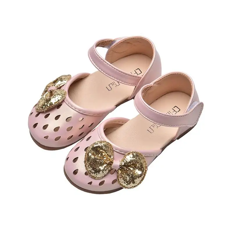 

Kids Sandals Girls Shoes Kids Toddler Baby Girl Shoes Casual Flats Princess Sweet Bow-knot Soft Cut-outs Leather Sandals