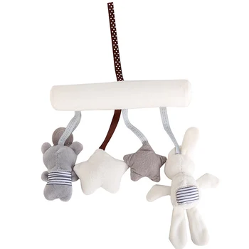 

Cute Baby Rattles Mobiles Hanging Bed Stroller Crib Rattles Rabbit Toys Plush Animal Music Doll Bed Bell Educational Mobile Toys