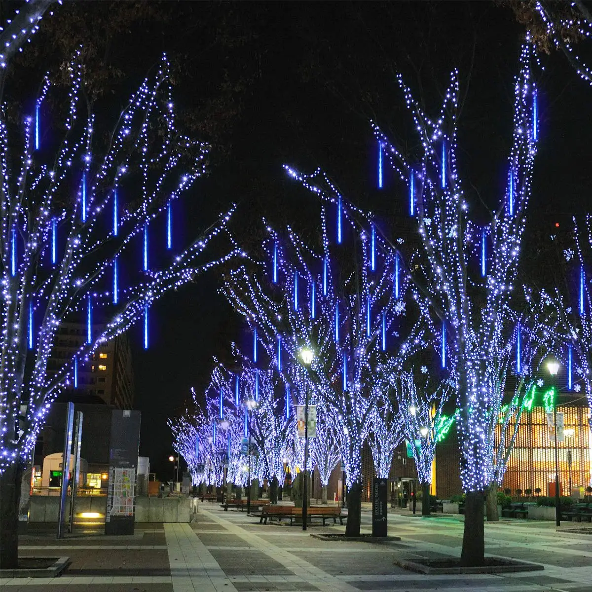 led chuva de meteoros luz tubos led em cascata corrente luzes de neve ao ar livre prova dwaterproof água decoração da árvore de natal do feriado