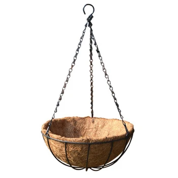 

Hanging Flower Basket Round Flowerpot Garden Plant Basket Iron Hanging Chain Flower Planter Pots Home Decor