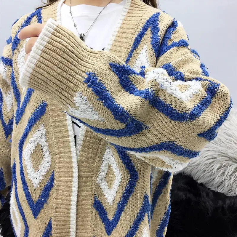 Женская одежда весна осень зима корейский vestidos кардиган пальто свободные длинные утепленные свитера женские F0878