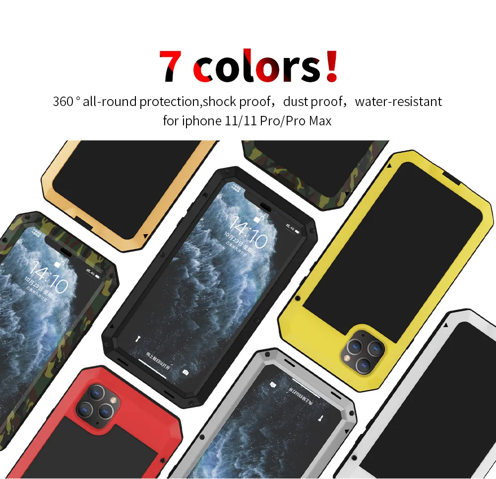 Heavy Duty Protection Doom armor Metal Aluminum phone Case for iPhone11 Pro Max XR XS MAX 6 6S 7 8 Plus X 5S SE Shockproof Cover | Мобильные