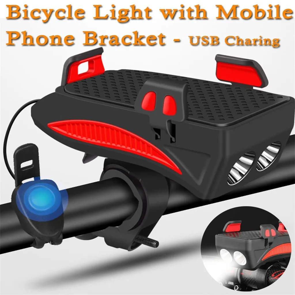 Adjustable Universal Bike Phone Stand For 3 in 1 Multi-Finishing Bicycle Headlight LED Cycling Phone Handlebar Holder ABS