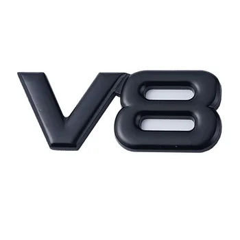 

Car Styling 3D Metal V6 V8 Logo Engine Displacement Trunk Rear Car Badge V8 Side Wing Emblem Sticker For Jeep BMW Ford Volvo
