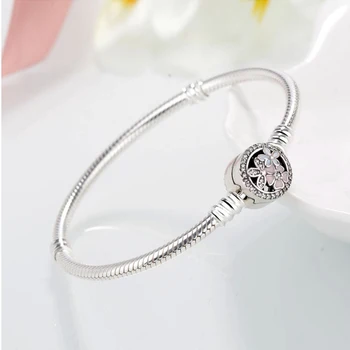 

Peach Blossom Lacquer Zircon Bracelet Base Chain high quality Pretty Snake Chain woman