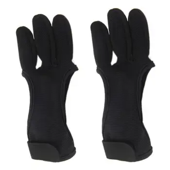 

3 Finger Gloves Knitted Leather Elastic Fiber Hand Protection Protective Gloves for Archery Hunting Shooting