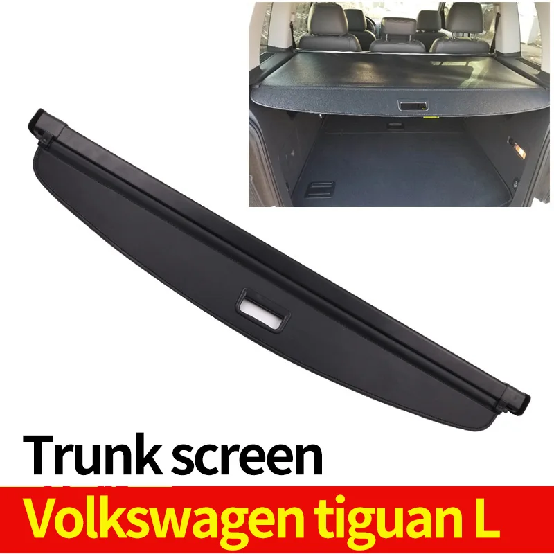 

Cargo Cover Partition Curtain Screen Shade Trunk Security Shield Rear Auto Accessories Black For Volkswagen Tiguan L 2019-2020