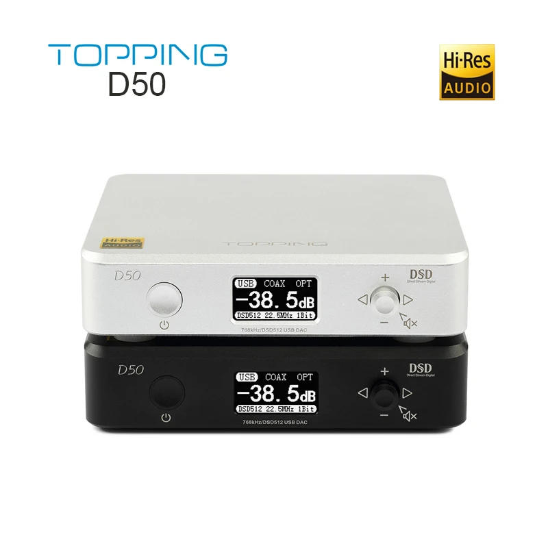 TOPPING D50 ES9038Q2M * 2 чип DSD512 USB DAC XMOS XU208 32 бит/768 кГц декодер|Цифро-аналоговые