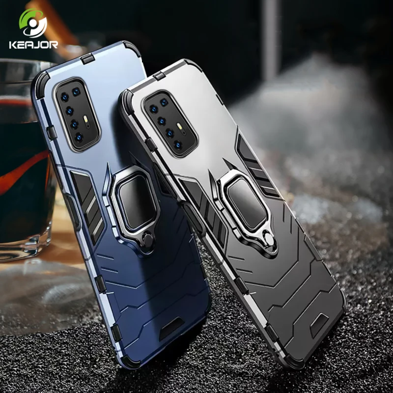 Чехол для Huawei P40 Pro с автомобильным кольцом подставкой бампером Противоударная