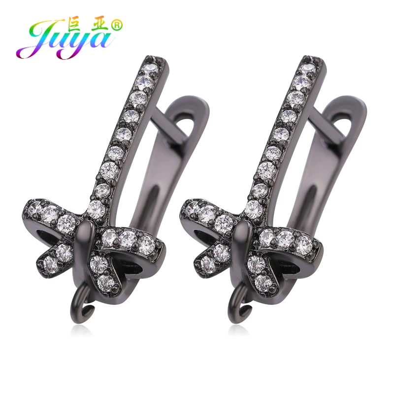 Metal Black Juya DIY женские модные висячие серьги, аксессуары для изготовления золотых/серебряных креативных левербэк ушные проволочные серьги, крюковые застежки - Цвет: Metal Black