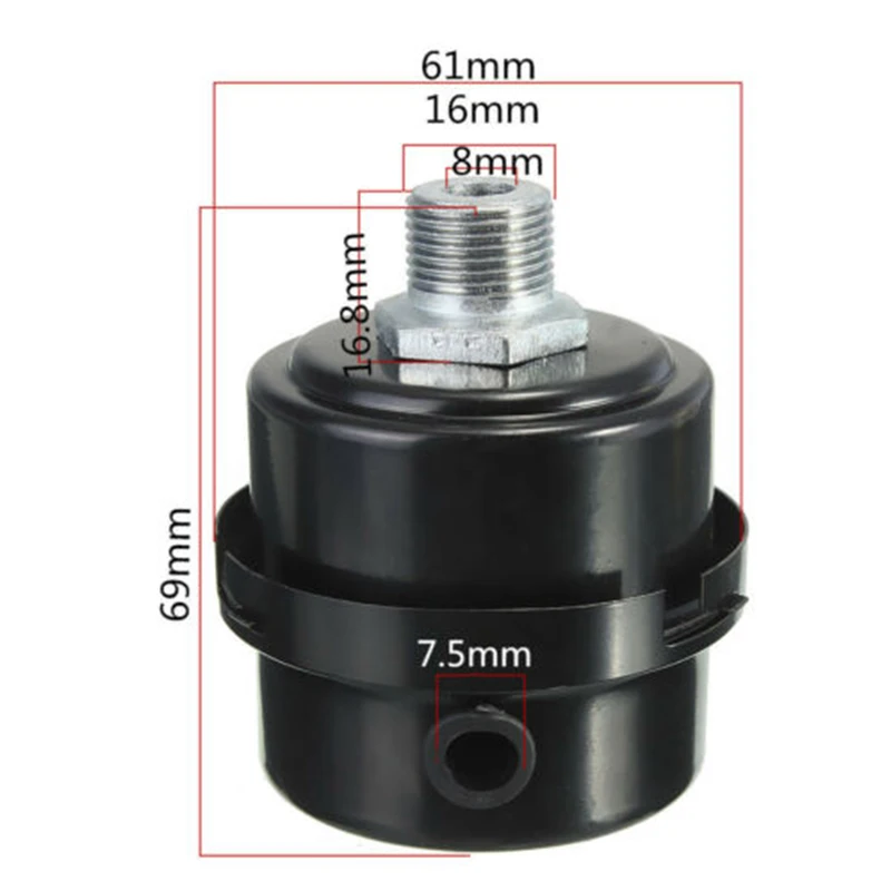 3/816 мм металлическая нить приемный фильтр для воздушного компрессора Шум глушитель инструмент