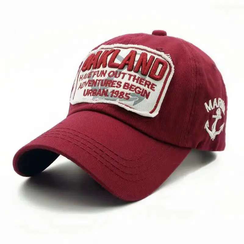 Бургундия Хип хоп шляпа, Бейсбольная Кепка Snapback хлопок бейсболки сделать старый Открытый спортивные бейсболки шляпы - Цвет: Бургундия