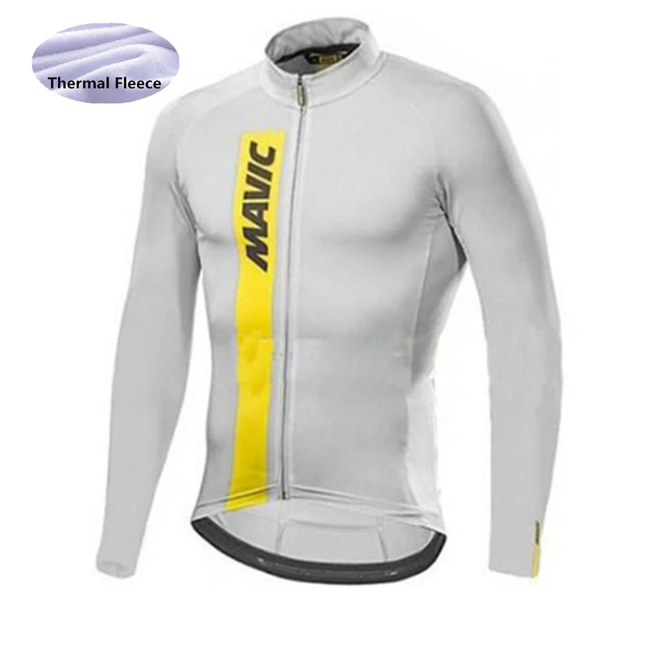 Jersey Mavic зимняя велосипедная одежда, мужская флисовая велосипедная майка с длинным рукавом, дышащая одежда для мальчиков, Ropa Ciclismo Invierno Hombre Termica - Цвет: Jersey