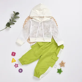 

Children Clothes Set 2020 Autumn Fashion Hooded Cutout Sweatshirt +Pants 2pcs Outfit Toddler Tracksuit for 2-6