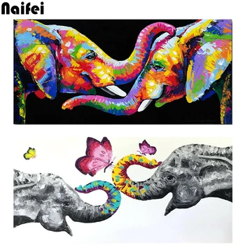 

New Color butterfly Elephant 5D DIY Diamond Embroidery Full square round Diamond Painting Mosaic Animal Pattern Home Decor