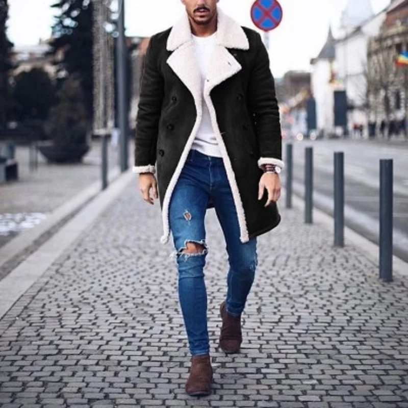 Новая мода, Брендовые мужские куртки, скоростные свободные длинные клетчатые мужские шерстяные свободные пальто