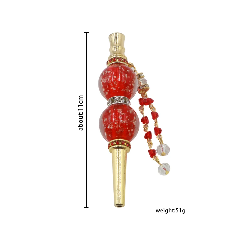 Beautiful Fashion Handmade Inlaid Jewelry luminous Metal Shisha Mouth Narguile Filter Tip Hookah Mouthpiece