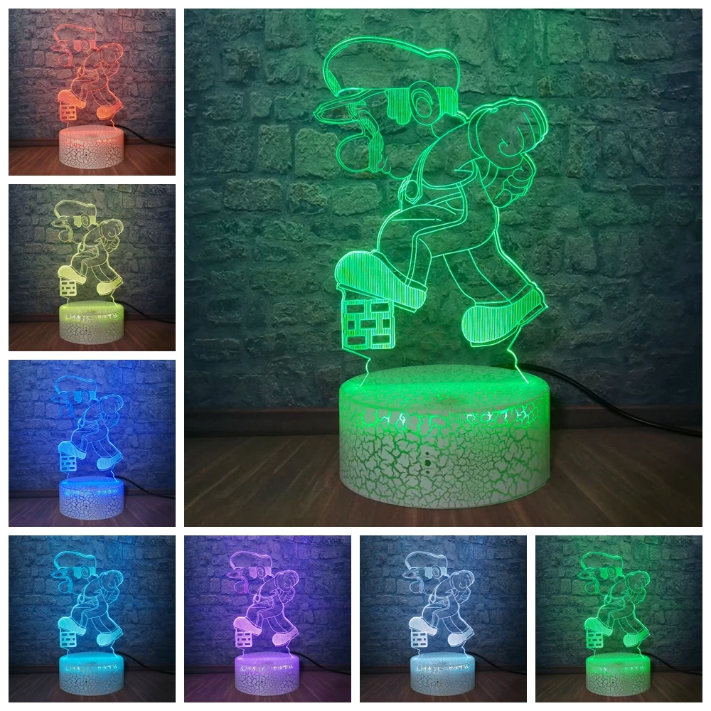 Дропшиппинг LED игра Марио фигурку 7/16 цветов Изменение прекрасный мультфильм