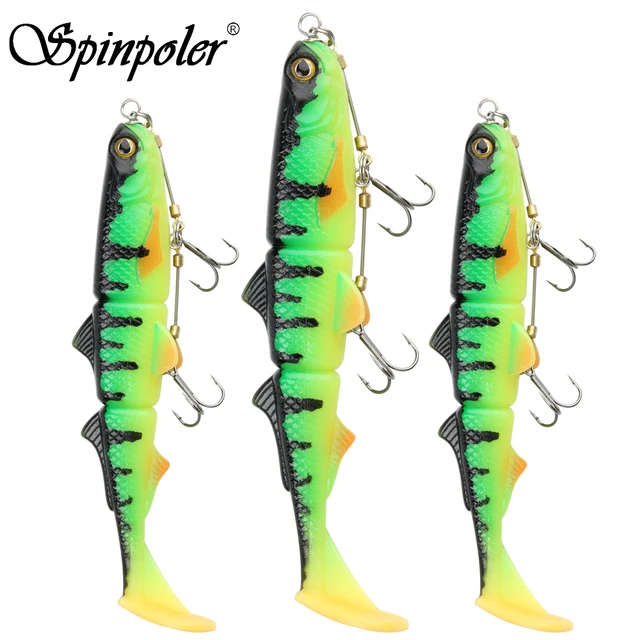 Spinpoler Pike Stinger Rig With 3-Jointed Soft Plastic Lures Swimbait  Fishing Bait Swimming For Zander