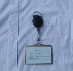 Черный раскладной держатель для бейджа с Алюминий карта из сплава чехол доктор Именные Бирки расходные материалы