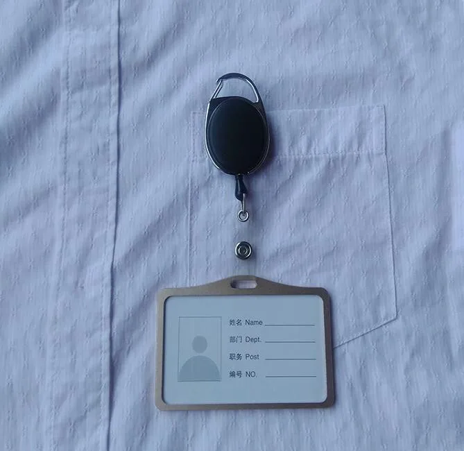 

Black Retractable Badge Reel with Aluminum Alloy Card Case Doctor Name Tags Supplies