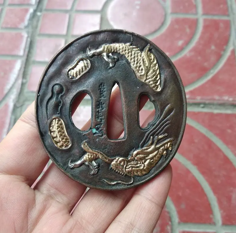 Винтажный прилегающий чехол Tsuba аксессуар для дракона часть японской катаны