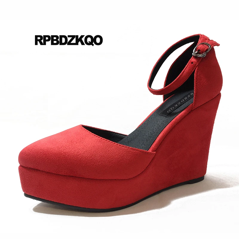 Ladies Green Wedge Shoes High Heels Super Designer Platform Extreme