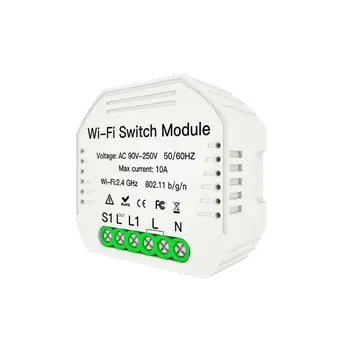

OOTDTY 1 Way Wifi Smart Light Switch DIY Relay Module Wireless Remote Control for Alexa Echo Home Devices