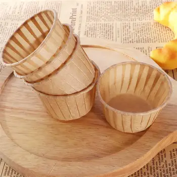 

100pcs Muffin Cup Paper Cupcake Baking Cups Greaseproof Cake Liners Kitchen Baking Accessory (Golden)