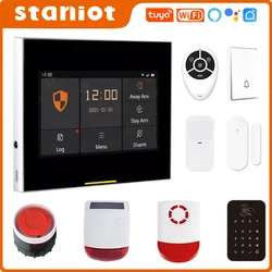 Staniot Tuya Smart WIFI Security Alarm System Anti-theft 9 Kits With Alexa Wireless For Home Burglar 433MHz House App Control