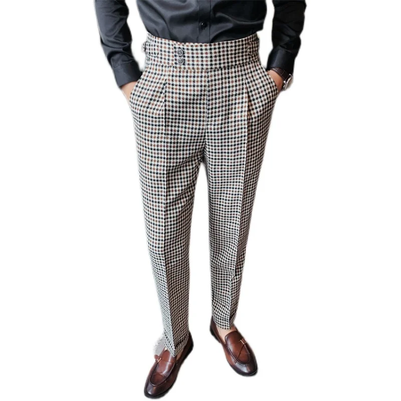 British Style Men High Waist Business Dress Pants Fashion British Style Men High Waist Business Dress Pants Fashion
