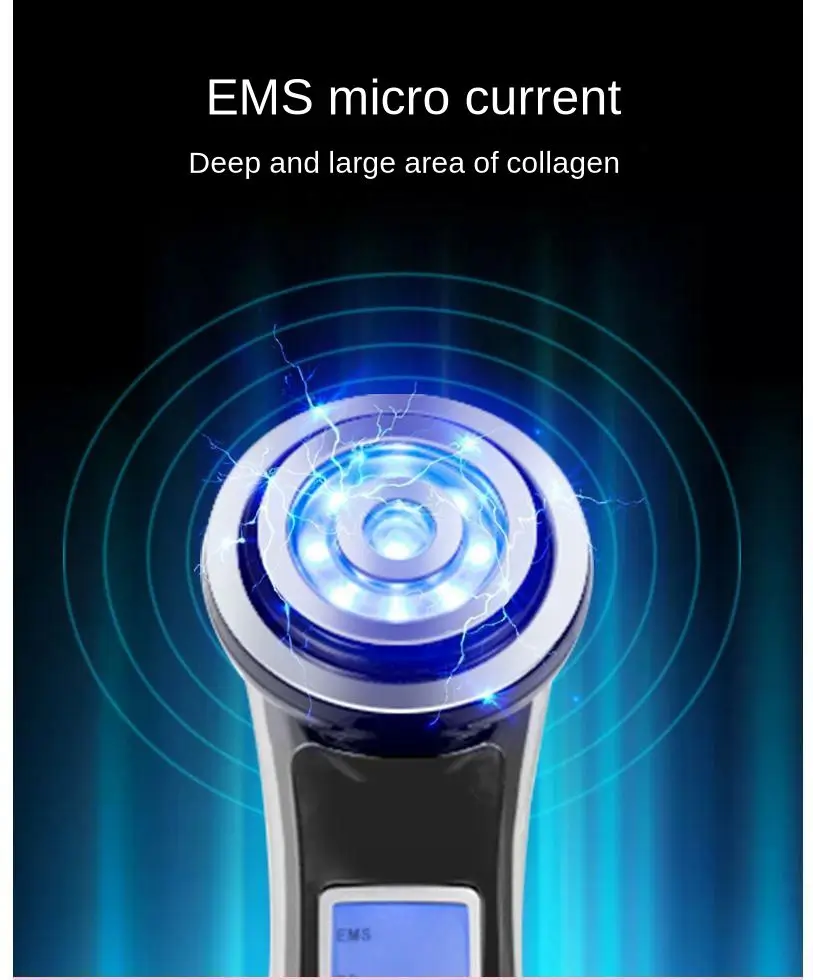 Микротоки для лица щетка EMS RF лифтинг радиочастотный вибрационный массаж удаление черных точек красота лица Отбеливание морщин