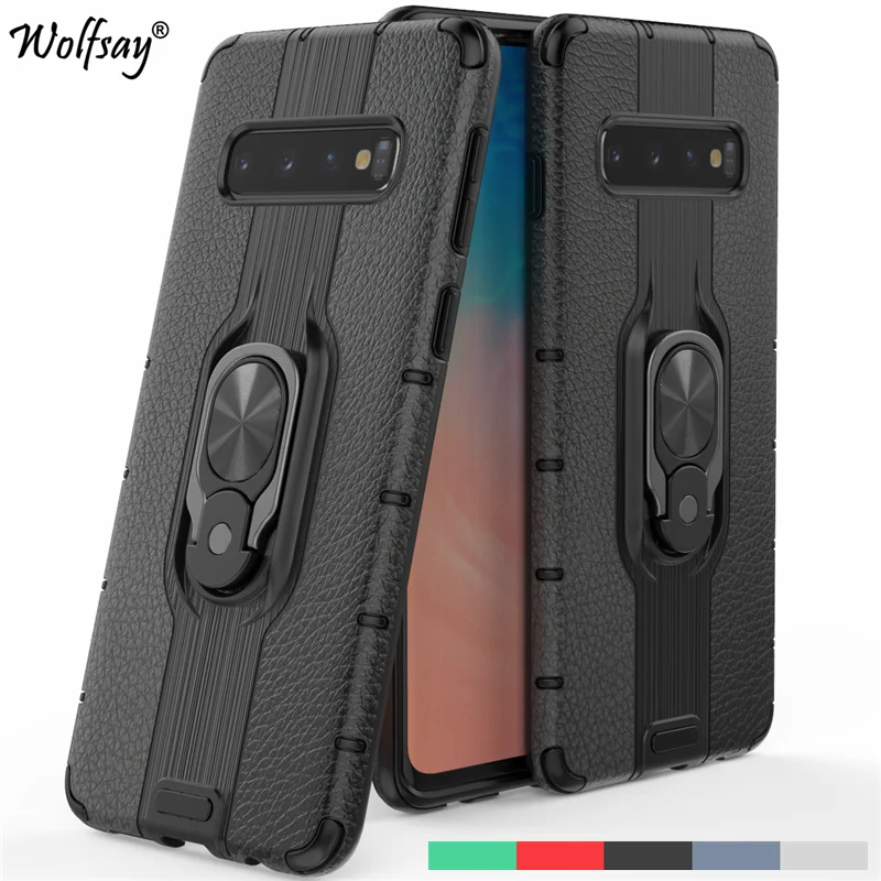 Case For Samsung Galaxy S10 Case Magnetic Phone Ring Armor Shockproof Phone Case For Samsung Galaxy S10 Cover For Samsung S10