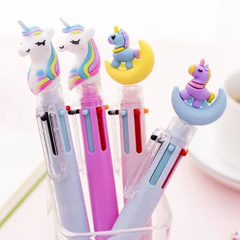

1pcs color six-color ballpoint pen Cute cartoon animal pen for office supplies school supplies student stationery press oily pen
