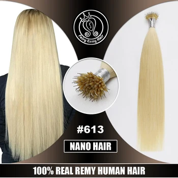 

Nano Ring Hair Extensions Micro Beads Real Remy Russian Human Hair Lightest Bleach Blonde #613 0.8g/s 16" 18" 20" 22" 40g/pack