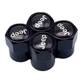 

4pcs Car Wheel Tire Valve Caps Stem Case For Jeep Ranegade Patriot Wrangler Grand Cherokee Copass car emblems Auto Accessories