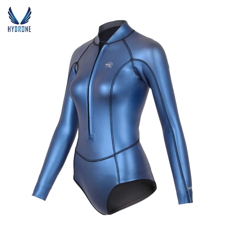 Saveocean 2mm Long Sleeve Front Zipper Bikini Bottom Onepiece Wetsuit