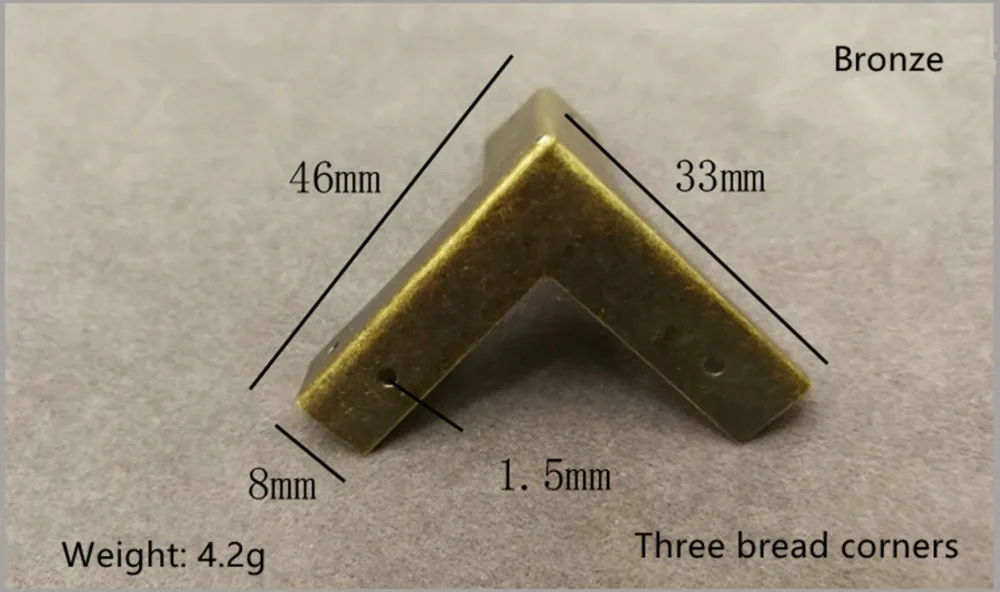 10 шт. античная бронза обертывание угловой уголок китайская мебель медное покрытие аксессуары три стороны коробка угловой цветок Xiang