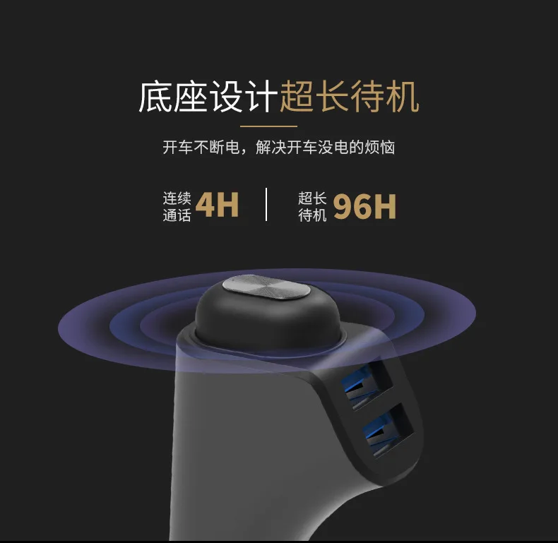 Новейшая автомобильная bluetooth-гарнитура с автомобильным usb-зарядным устройством, беспроводная bluetooth-гарнитура, автомобильное зарядное устройство